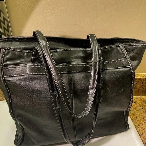 Vintage Dior Black Calfskin Leather Tote Shoulder Bag Made in Korea - Picture 14 of 14